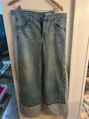 AG Adriano Goldschmied Wide Leg Colorblock Rigid Denim